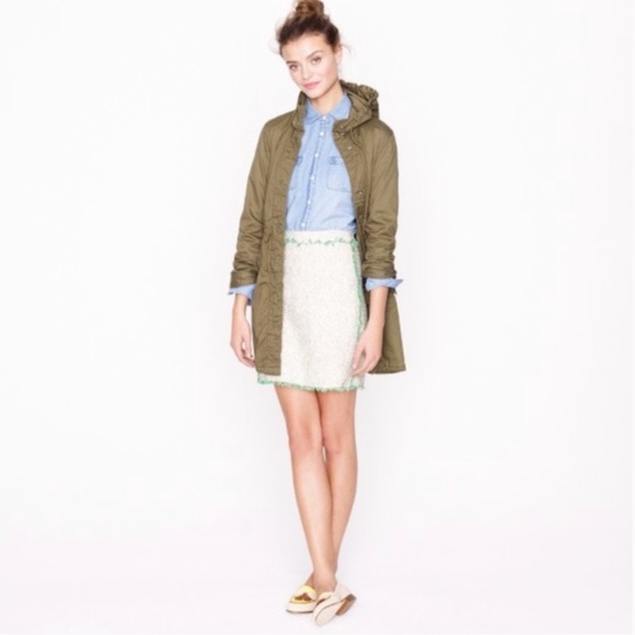 J. Crew Cream Glimmer Tweed Mini Skirt Size 0 - Picture 2 of 10